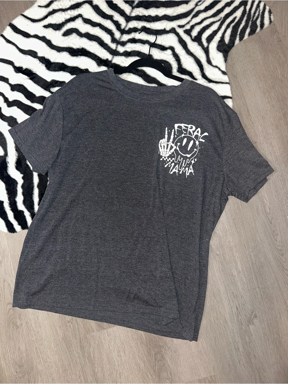Graphic Dark Gray 'Feral Mama' Tee
